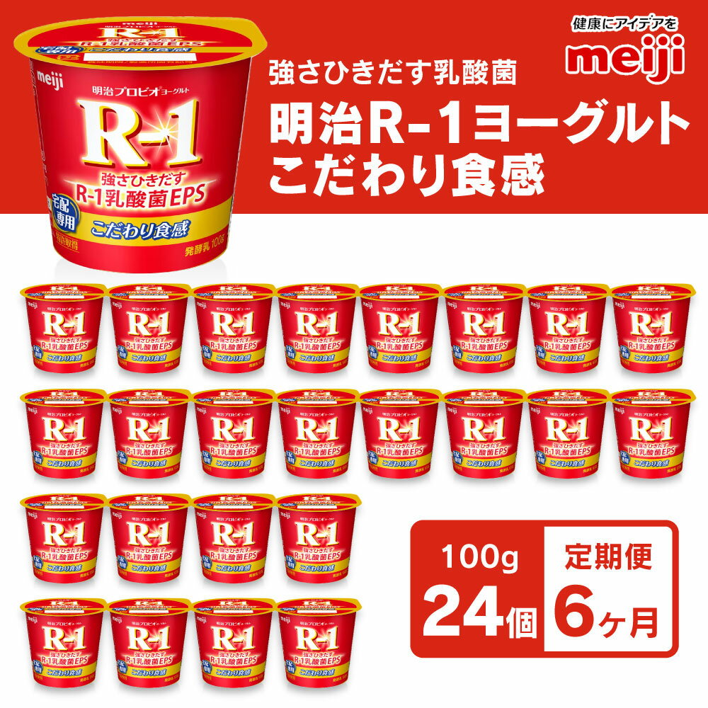 【ふるさと納税】【定期便 6ヶ月】R-1ヨーグルトこだわり食感　100g×24個