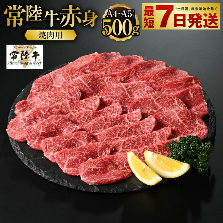 【ふるさと納税】【常陸牛】焼肉用（赤身）500g【お肉・牛肉