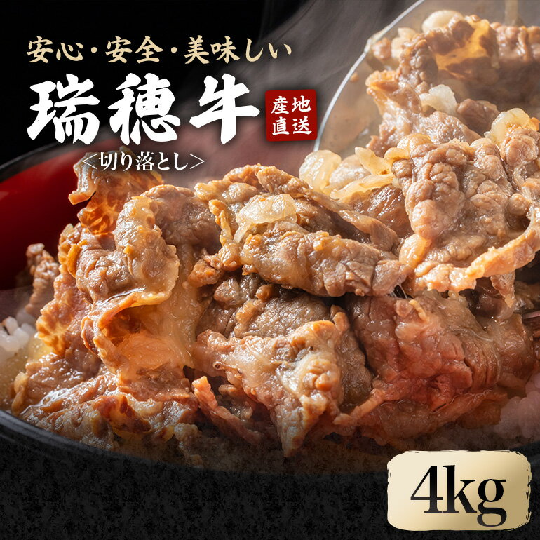 【ふるさと納税】 瑞穂牛切り落としセット 約4kg 冷凍配送 牛肉 ブランド牛 茨城県 モモ ばら かた 赤身 霜降り 部位ミックス 国産 切り落とし 国産牛 柔らか 牛丼 肉じゃが 冷凍 お取り寄せ 送料無料 【(株)フロンティアロード】 【ho1450】