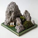 【ふるさと納税】悠久の自然をひと皿に込めてコケ山水「帆船」(1)コケ 盆栽 自然 園芸 山水 送料無料