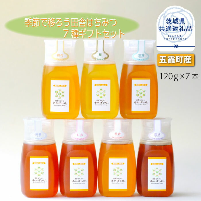 【ふるさと納税】季節で移ろう田舎はちみつ7種ギフトセット 結蜜 Musubi-R7 茨城県共通返礼品 五霞町生ハチミツ 非加熱 茨城県産 送料無料