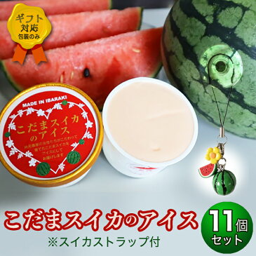 【ふるさと納税】<ギフト用>こだまスイカのアイス11個セット ※スイカストラップ付
