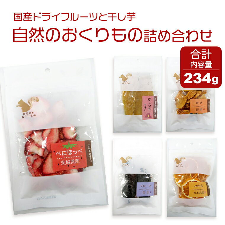 【ふるさと納税】自然のおくりもの 詰め合わせ ドライフルーツ セット 無添加 干し芋 ほしいも 苺 いちご 紅ほっぺ プルーン 柿 かきのサムネイル