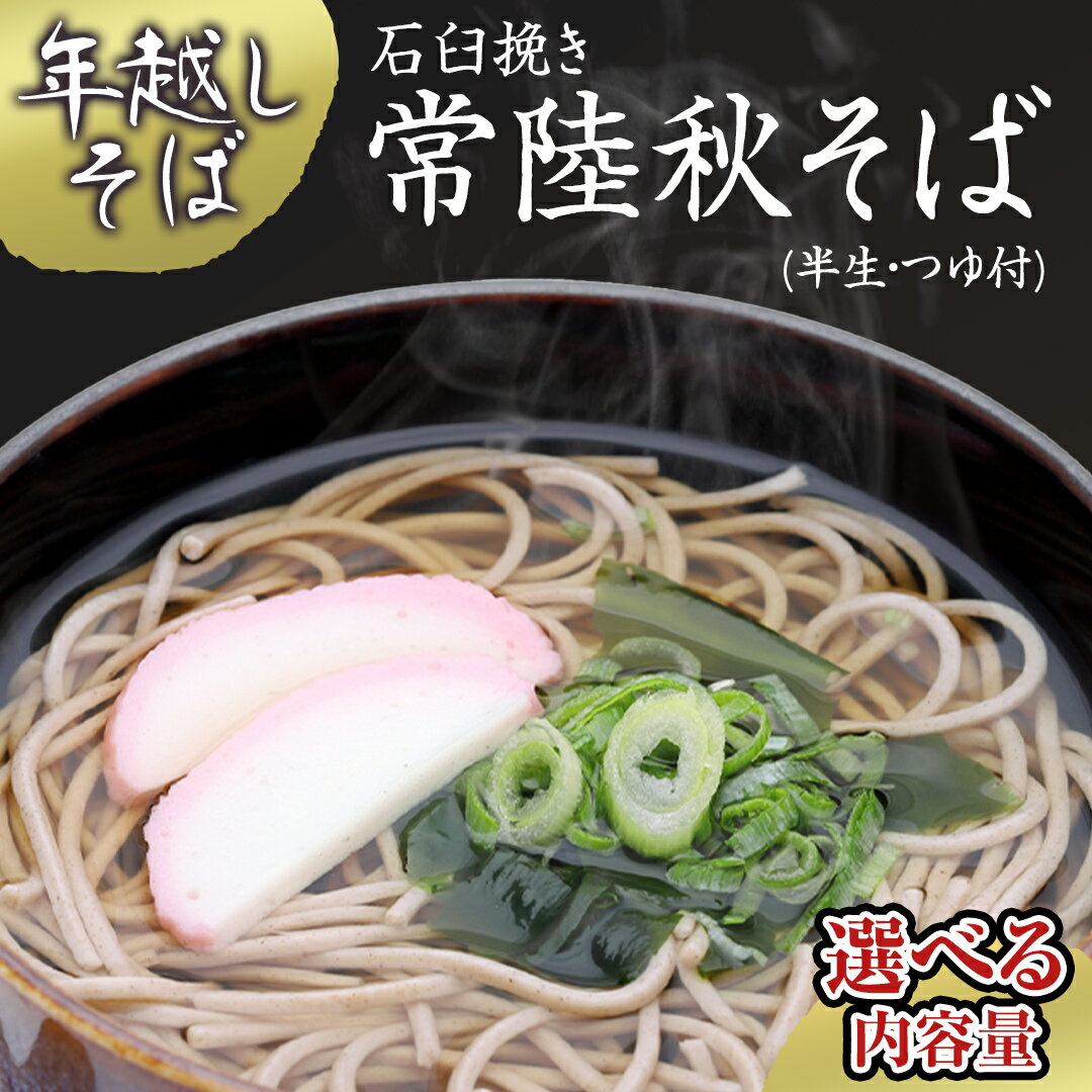 【ふるさと納税】【 年内配送 】年越しそば ＜ 常陸秋そば 新そば 使用 ＞ 半生そば 12人前 つゆ付 年末 年越し 新年 蕎麦のサムネイル