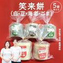 【ふるさと納税】笑来餅 5個 セット(豆2、白、エビ、胡麻) 餅 もち もち米 豆餅 落花生 エビ