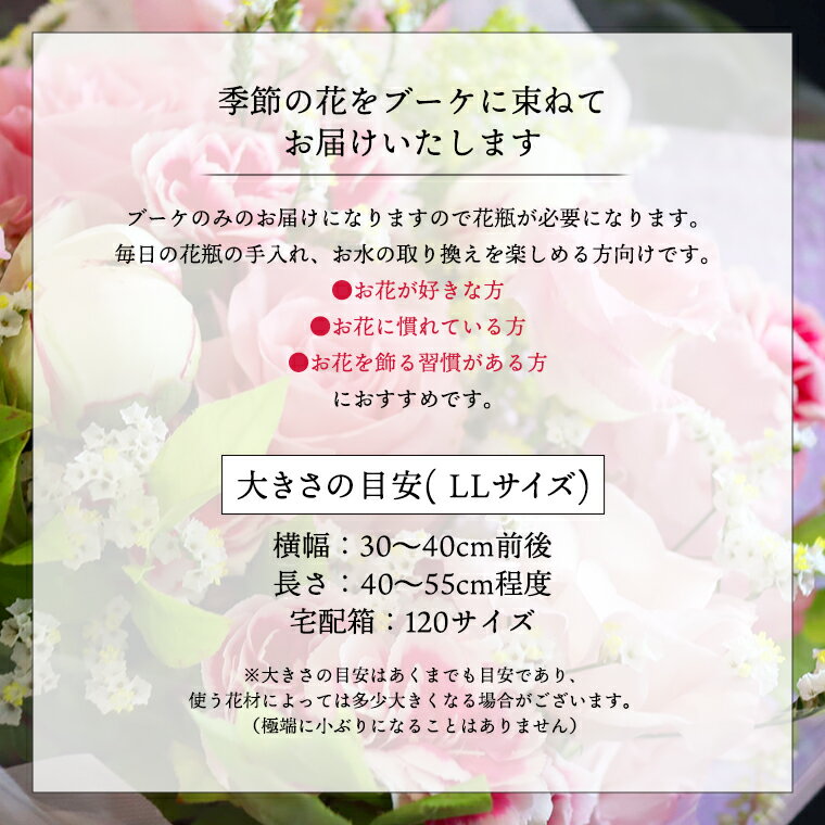 【ふるさと納税】 【 定期便 6ヶ月 】 毎月届く 季節のブーケ LLサイズ 花 生花 6回 おうち時間 定期便 新生活 応援