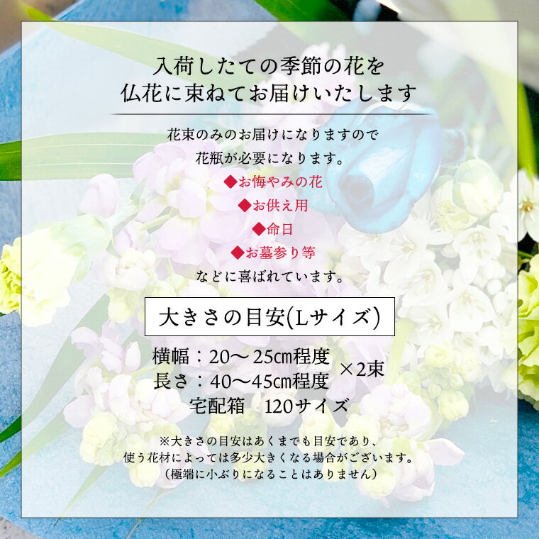 【ふるさと納税】 【 定期便 12ヶ月 】《 仏花 》 お供え用 花束 Lサイズ 1対（2束入り） 花 生花 月命日 墓前 お墓参り