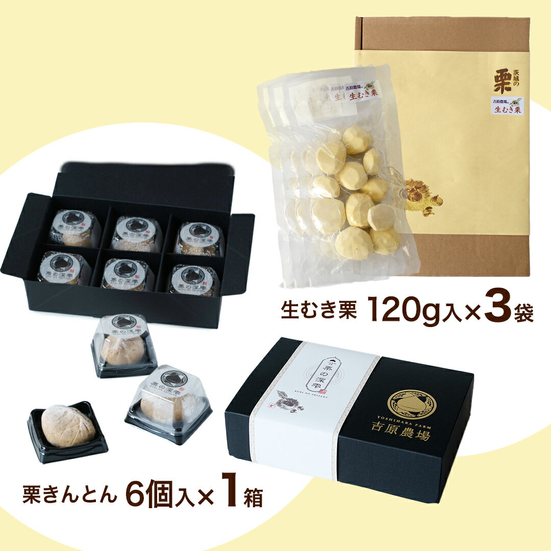 【ふるさと納税】【 吉原農場 の 完熟栗 】 熟成 生むき栗 3袋・栗きんとん 1箱 セット 令和7年産 栗の深雫 完熟 むき栗 くり クリ 栗ごはん おかし お菓子 果物 フルーツ 数量限定 旬 秋 冬 正月 おせち