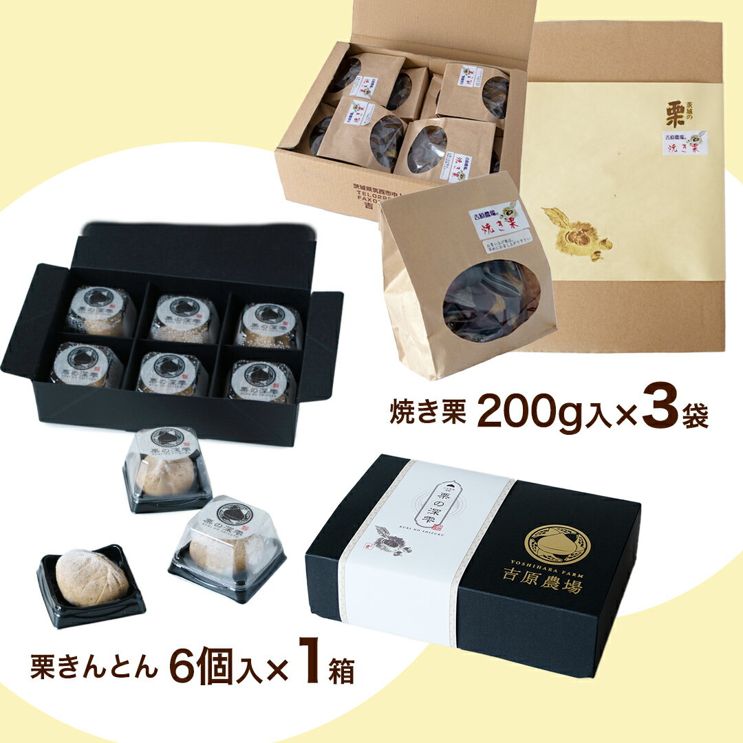 【ふるさと納税】【 吉原農場 の 完熟栗 】 熟成 焼き栗 3袋・栗きんとん 1箱 セット 令和7年産 栗の深雫 完熟 くり クリ 栗ごはん おかし お菓子 果物 フルーツ 数量限定 旬 秋 冬 正月 おせち [CX025ci]