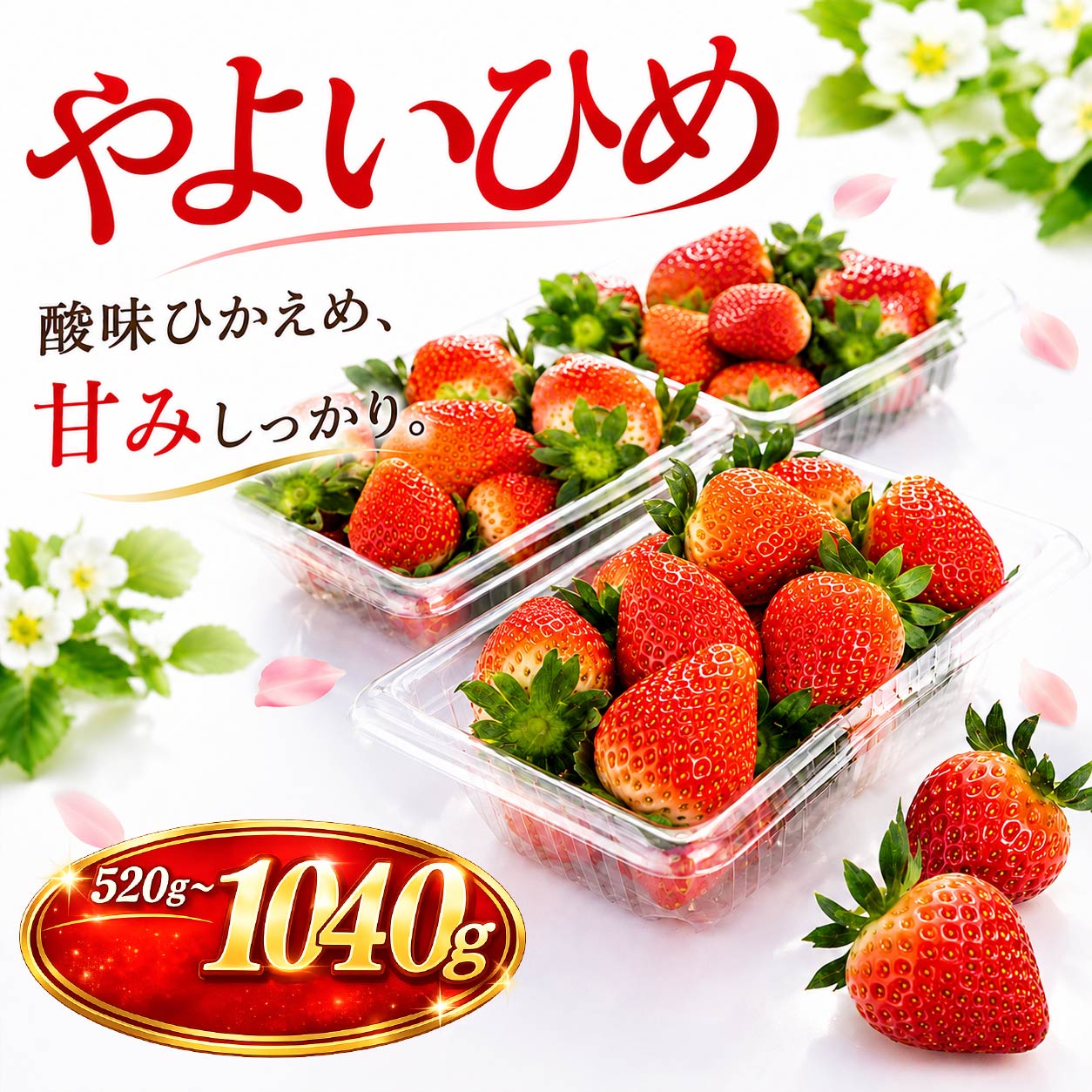 【ふるさと納税】 いちご やよいひめ 選べる容量 約 260g × 2パック 4パック 先行予約 【2027年1月より発送開始】 苺 イチゴ いちご 果物 食べ比べ やよい姫 フルーツ くだもの デザート 野菜 完熟 朝採れ 新鮮 国産 茨城県 筑西市 関東