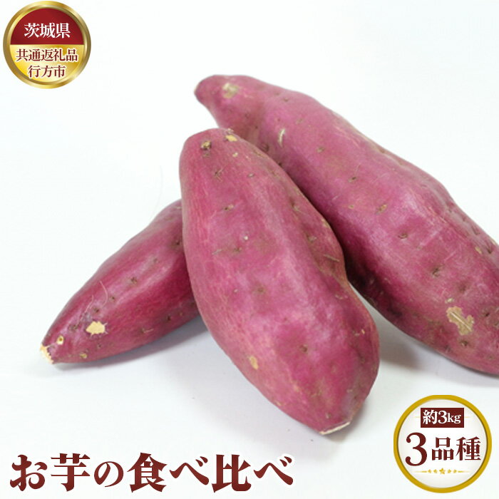 【ふるさと納税】No.627 【先行予約】お芋の食べ比べ　約3kg（3品種）【茨城県共通返礼品 行方市】 ／ 旬 新鮮 さつま芋 サツマイモ 野菜 送料無料 茨城県