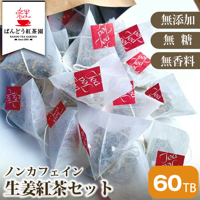 No.049 【60TB】ノンカフェイン生姜紅茶セット 無添加・無糖・無香料 ／ お茶 ジンジャーティー デカフェ 送料無料 茨城県