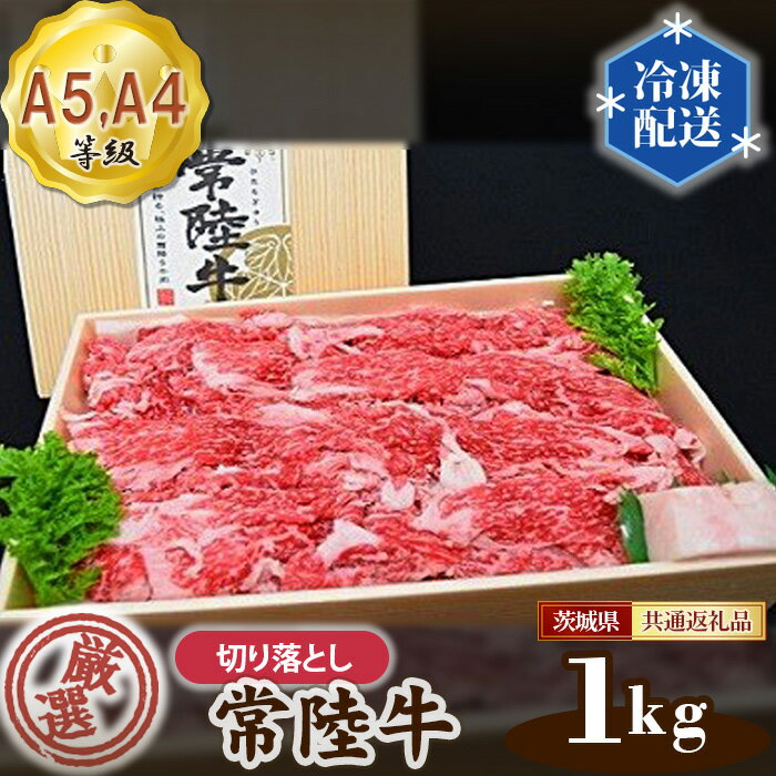 常陸牛 厳選!切り落とし1kg(A5・A4等級)[茨城県共通返礼品] / 牛肉 黒毛和牛 高級 送料無料 茨城県