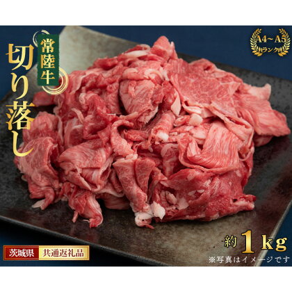 No.438 【常陸牛】切り落し　約1kg＜茨城県共通返礼品＞ ／ お肉 牛肉 A4 すき焼き 野菜炒め 肉じゃが 送料無料 茨城県