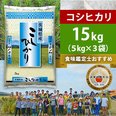 【ふるさと納税】【令和8年産】茨城県産 コシヒカリ 精米 15kg(5kg×3袋)　茨城県 稲敷市【配送不可地域：離島・沖縄県】【1766959】 f082295-inashiki-10001241 茨城県稲敷市 パッケージ画像