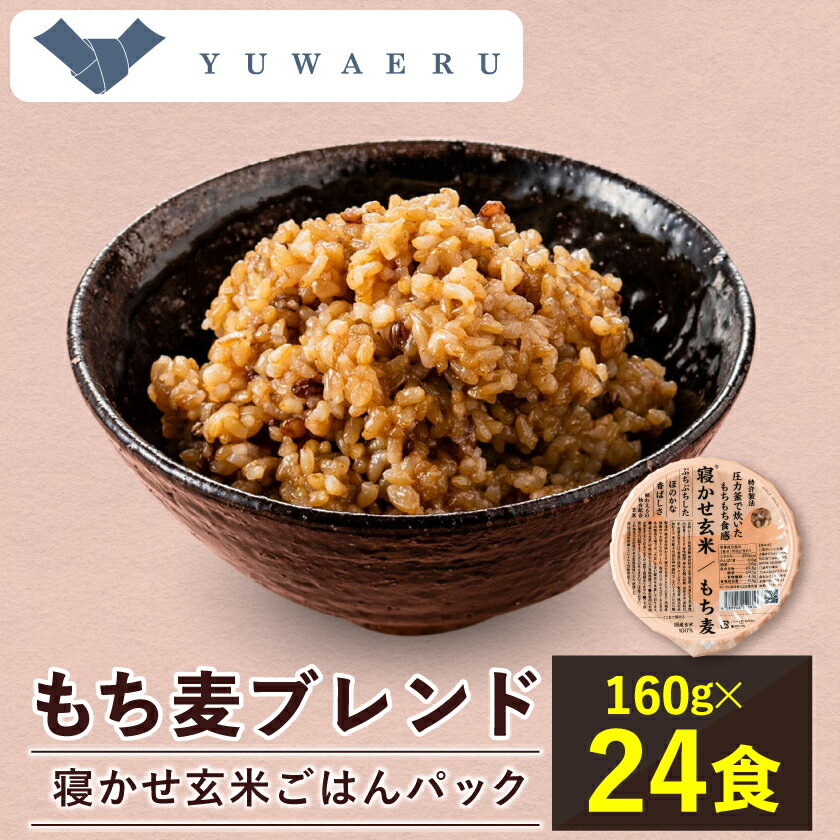 寝かせ玄米ごはんパック もち麦ブレンド[160g×24食]_ ごはんパック ご飯 パックご飯 玄米 玄米ごはん 米 24食 寝かせ玄米 レンジ 簡単 便利 保存食 備蓄 常温保存 レトルト もち麦 ギフト 自宅用 送料無料 [配送不可地域:離島・沖縄県]