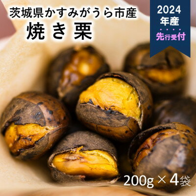 【ふるさと納税】【先行予約】かすみがうら市産　焼き栗　200g×4袋　(冷蔵)【配送不可地域：離島】【13..