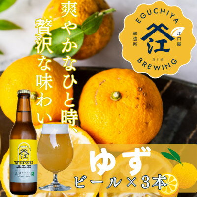 【ふるさと納税】季節限定醸造『霞ヶ浦ゆずエール』 3本セット【配送不可地域:離島】【1402290】
