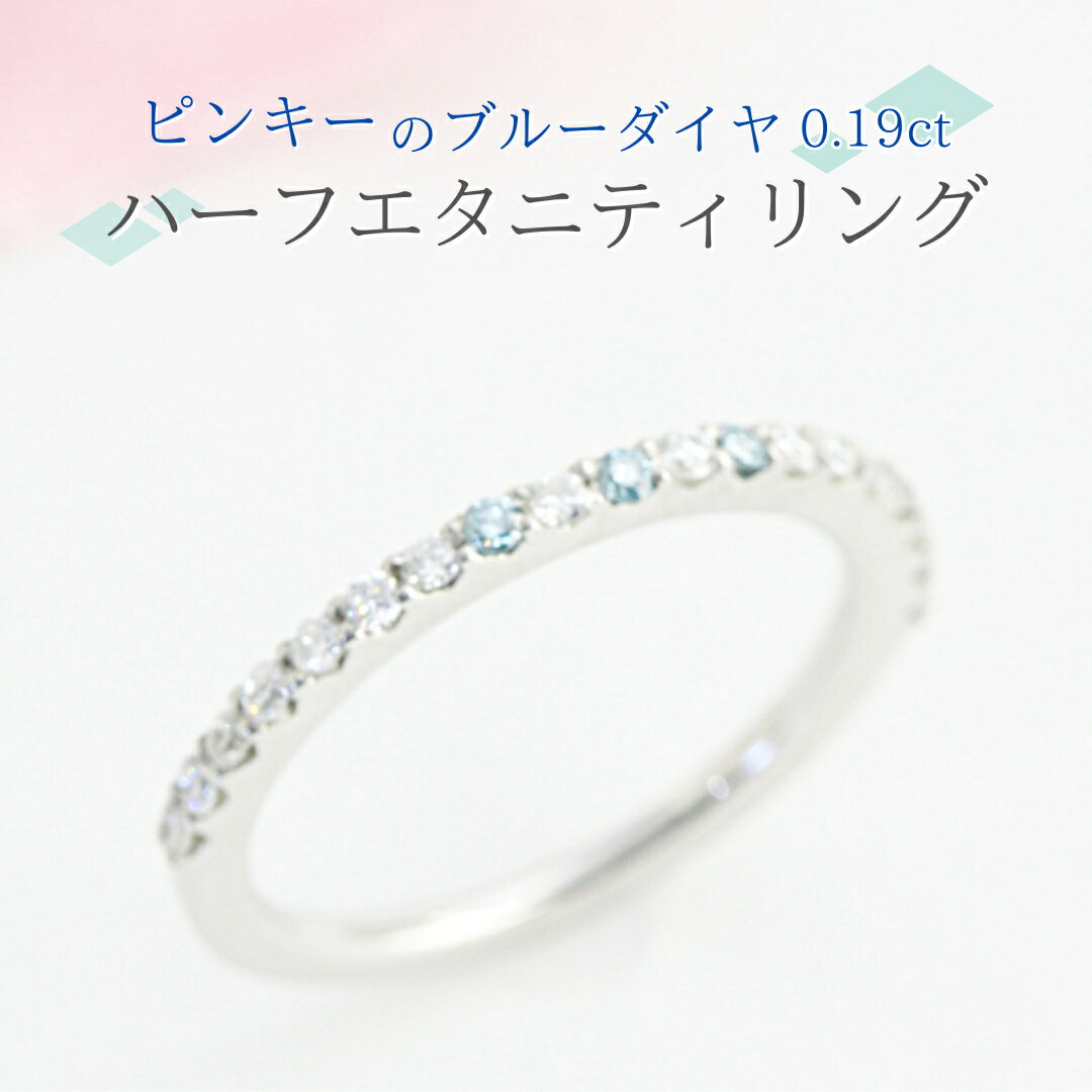 【ふるさと納税】ピンキーの ブルーダイヤ 0.19ct ハーフエタニティリング ダイヤモンド リング ジュエリー アクセサリー レディース ギフト プレゼント 贈り物