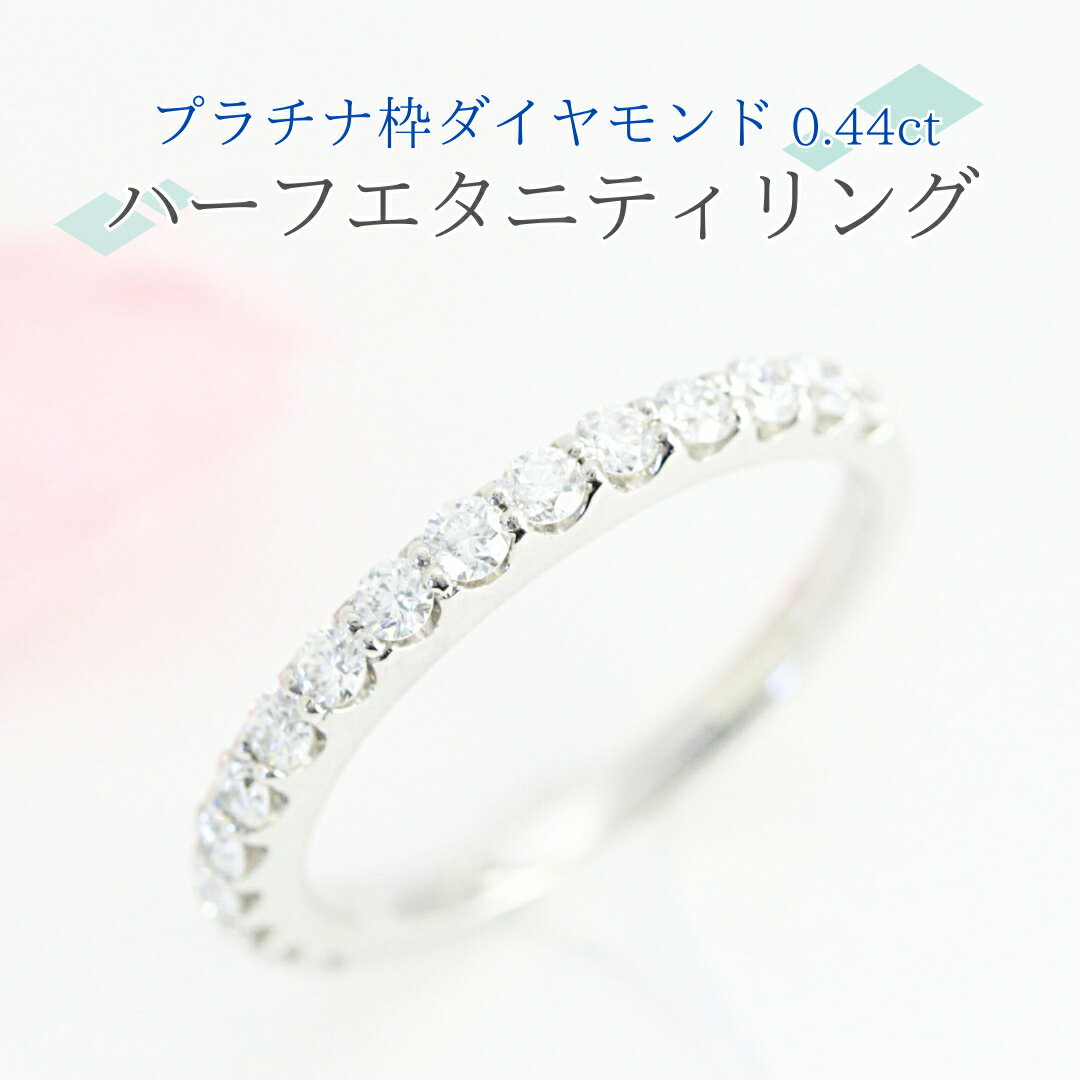【ふるさと納税】プラチナ 枠 ダイヤモンド 0.44ct ハーフエタニティリング ダイヤモンド プラチナ リング ジュエリー アクセサリー レディース ギフト プレゼント 贈り物のサムネイル