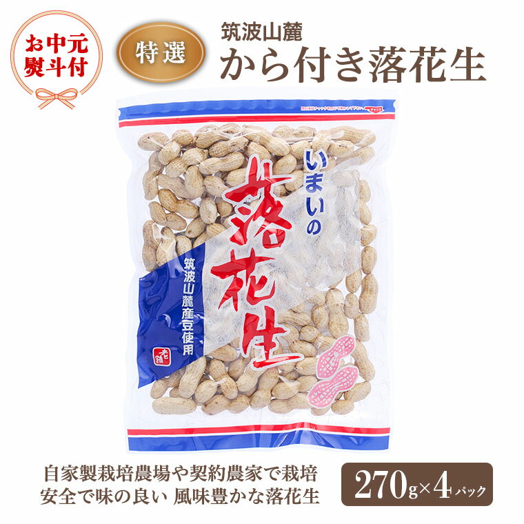【ふるさと納税】《 お中元熨斗付 》筑波山麓 特選から付き落花生 国産 茨城県産 ピーナッツ から付き落花生 味付き落花生 おやつ 詰め合わせ お土産 贈り物 ギフト 国産 茨城 特産品 お中元 御中元のサムネイル