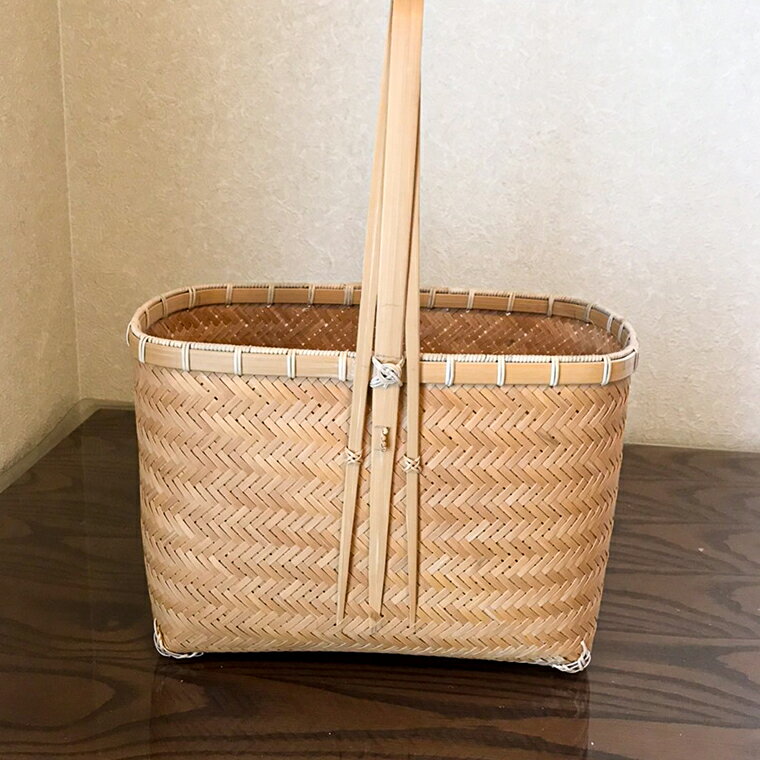 【ふるさと納税】竹工芸品　網代編み手提げ