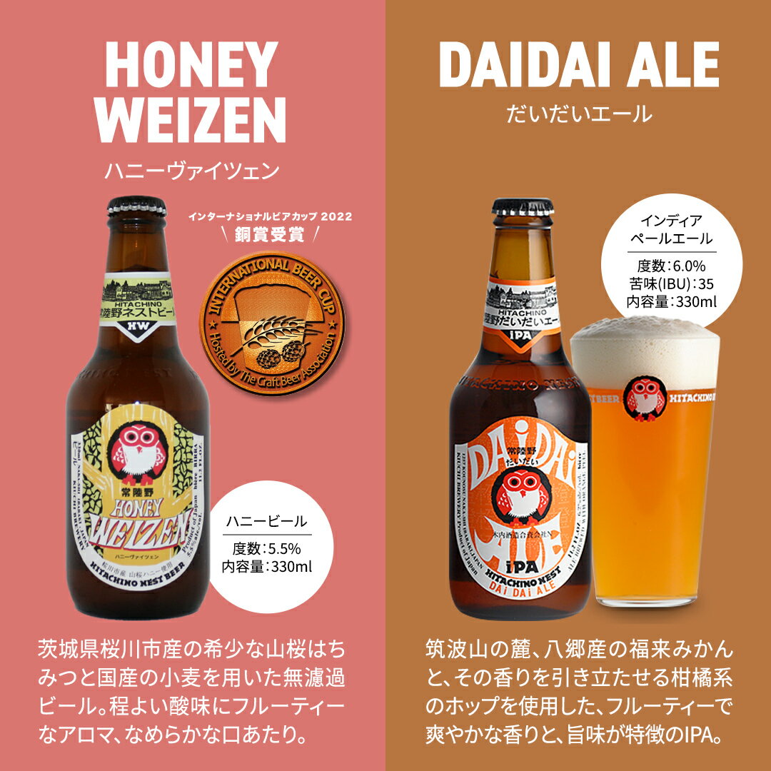 【ふるさと納税】 常陸野ネストビール ハニーヴァイツェン 入り 飲み比べ 4種 8本 セット D 2025年11月中旬発送開始 クラフトビール ネストビール 木内酒造 飲み比べ はちみつ 限定