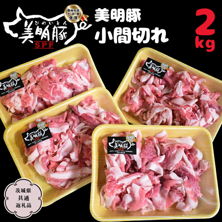 美明豚 小間切れ 2kg【茨城県共通返礼品 行方市】 豚肉 国産 銘柄 お手頃 グルメ 茨城県 料理