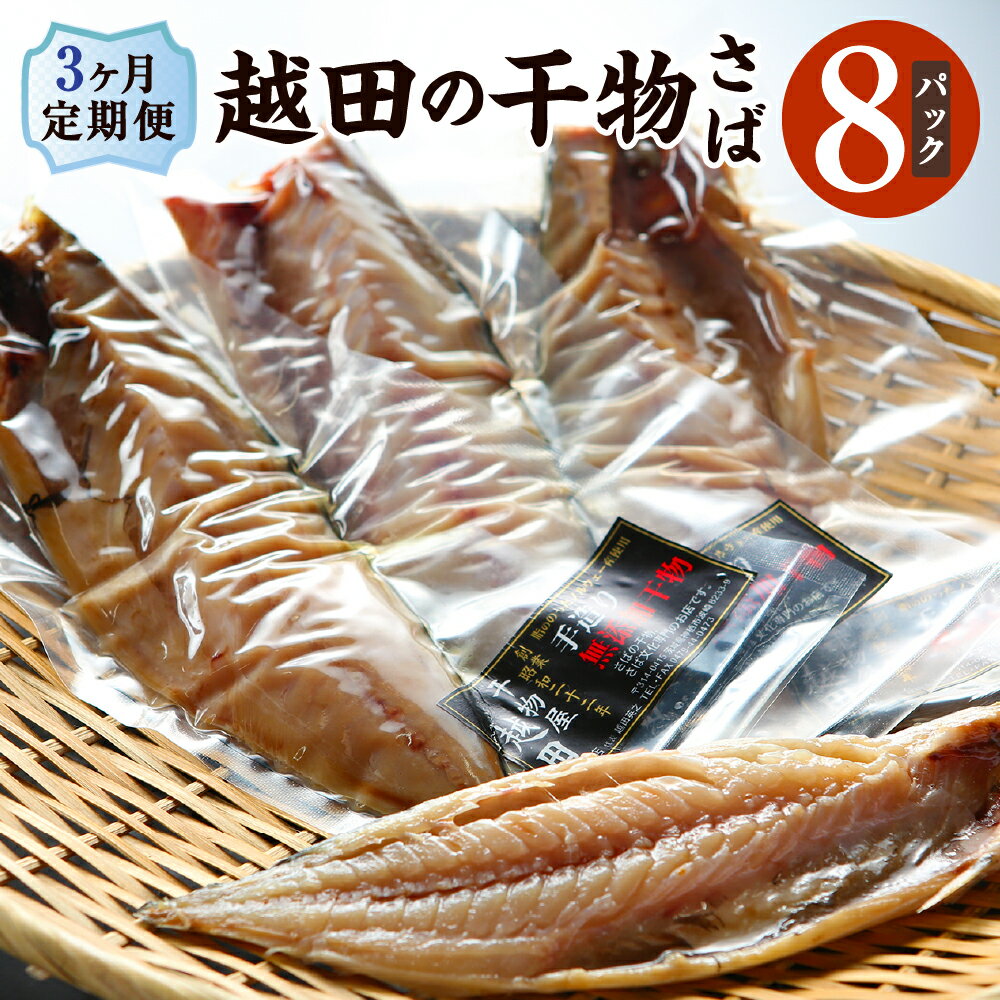 3カ月定期便 越田の干物 さば 8枚セット 鯖 サバ 文化干し 塩 干物 定期便 3か月 神栖市 茨城県 送料無料