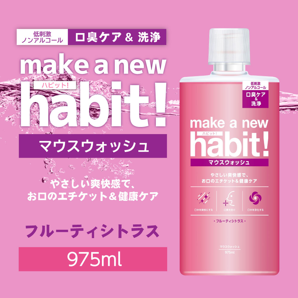 【ふるさと納税】＜2ヶ月毎定期便＞マウスウォッシュ メイクアニューハビット ノンアルコール 975ml×5個セット 洗口液 歯周病予防 口臭予防 歯垢 沈着 薬用成分 原因菌 殺菌 茨城県 神栖市 送料無料