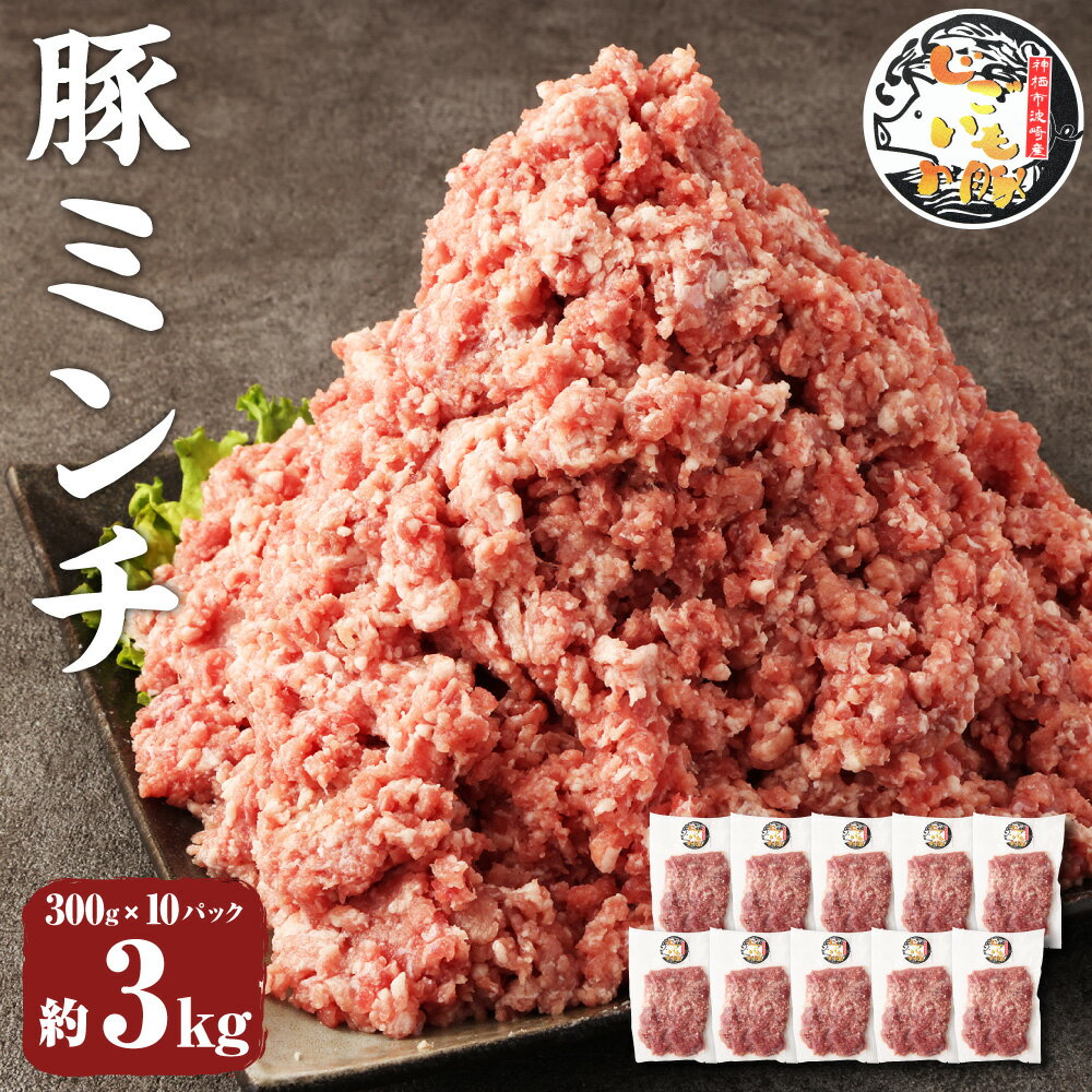 じごいもの豚 豚肉 ミンチ 約3kg 300g×10パック 国産 豚 茨城県 神栖市 冷凍 送料無料
