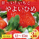 【ふるさと納税】【選べる内容量】【2026年4月発送】甘~い!いちご やよいひめ 12粒~15粒入り 3~1箱(V-17)