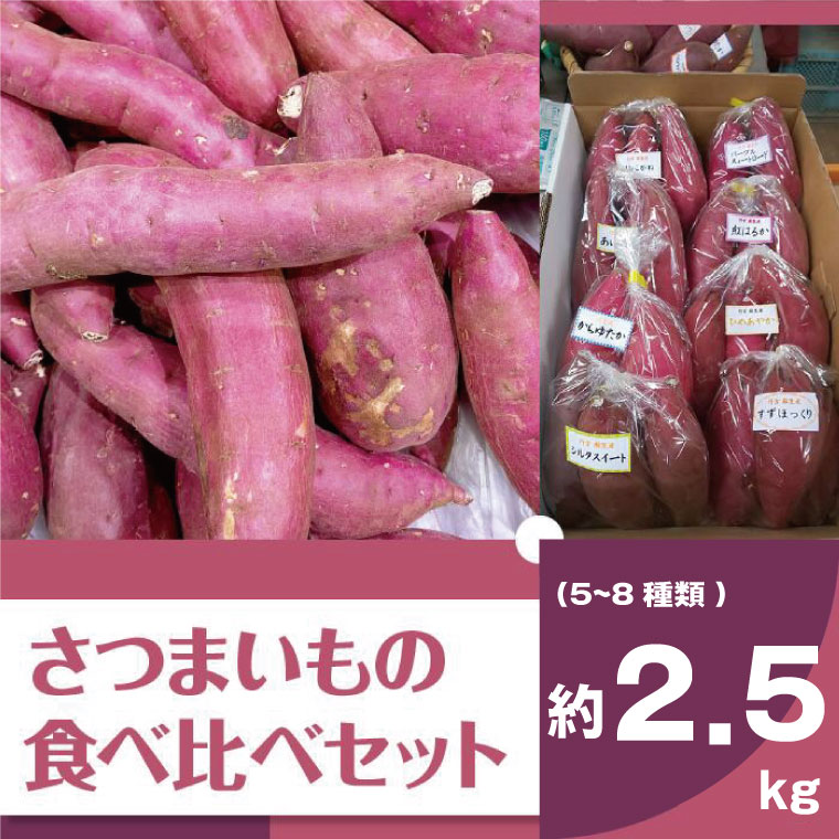 [先行予約]2023年度産 いろんなさつまいも食べ比べセット 約2.5kg(5〜8品種) |