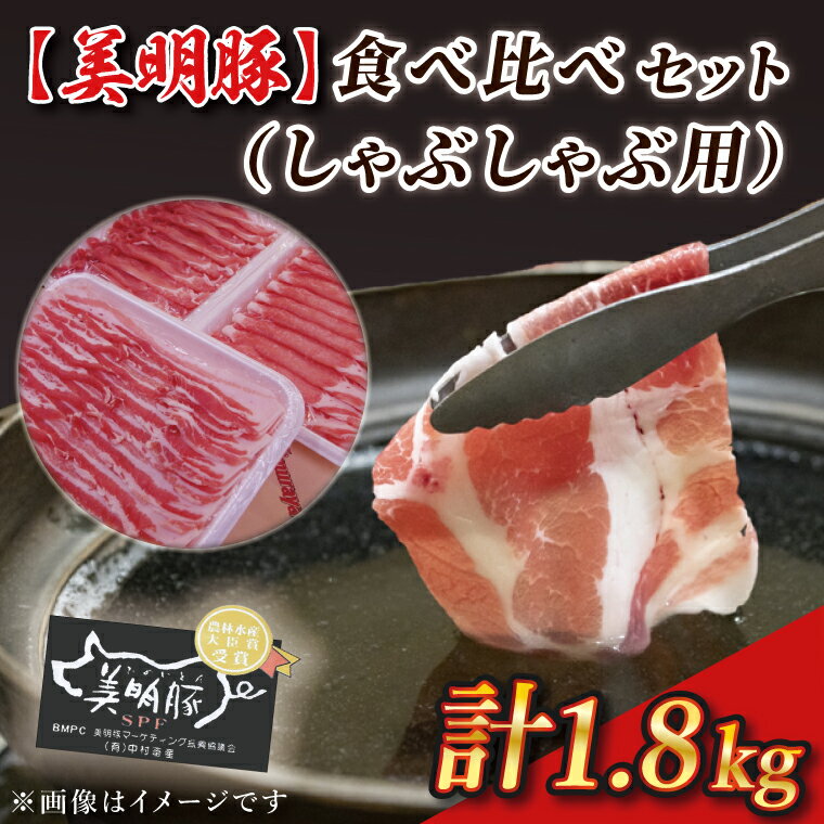 [美明豚]食べ比べセット(しゃぶしゃぶ用1.8kg)|J-2