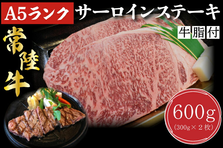 56位! 口コミ数「0件」評価「0」【常陸牛A5ランク】サーロインステーキ　600g（300g×2枚）｜DT-2