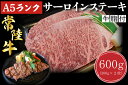 【ふるさと納税】【常陸牛A5ランク】サーロインステーキ 600g(300g×2枚)|DT-2