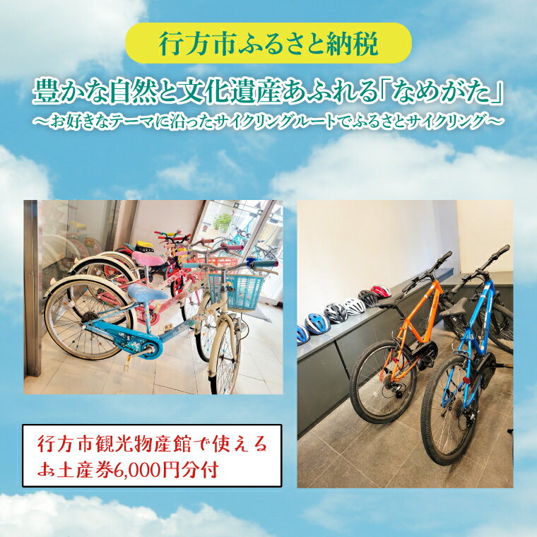 ★行方市観光物産館で使えるお土産券計6,000円分付★豊かな自然と文化遺産あふれる「なめがた」お好きなテーマに沿ったサイクリングルートでふるさとサイクリング(2名様)(FJ-2)