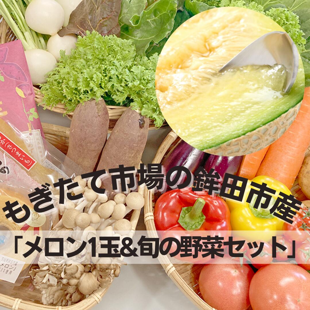 野菜王国からの贈り物＼メロン1玉＆旬の野菜5~8品目／セット