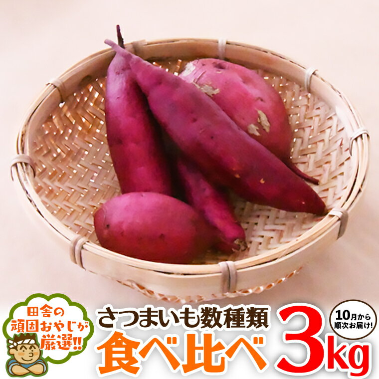 【ふるさと納税】さつまいもの食べ比べセット3kg【令和6年10月より発送開始】田舎の頑固おやじが厳選！