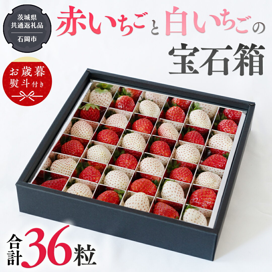 19位! 口コミ数「1件」評価「1」【 お歳暮 熨斗付 】赤いちご と 白いちごの宝石箱 36粒 【令和6年12月から発送開始】（県内共通返礼品：石岡市産） いちご 苺 イチゴ･･･ 