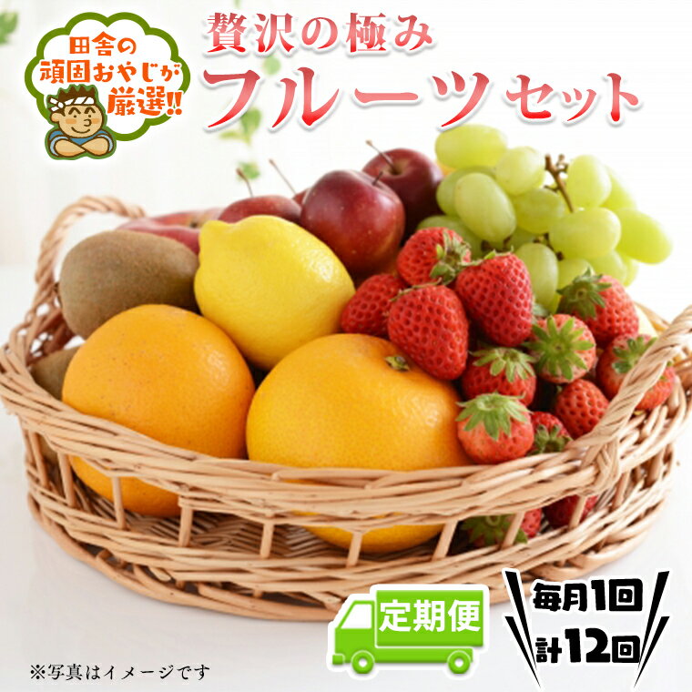 【定期便】贅沢の極み フルーツセット 【 毎月1回 1年コース ( 計12回 ) 】田舎の頑固おやじが厳選！ 人気 厳選 定期便 定期 果物 くだもの 旬のフルーツ 上級品 極上 贅沢 極み フルーツ ギフト