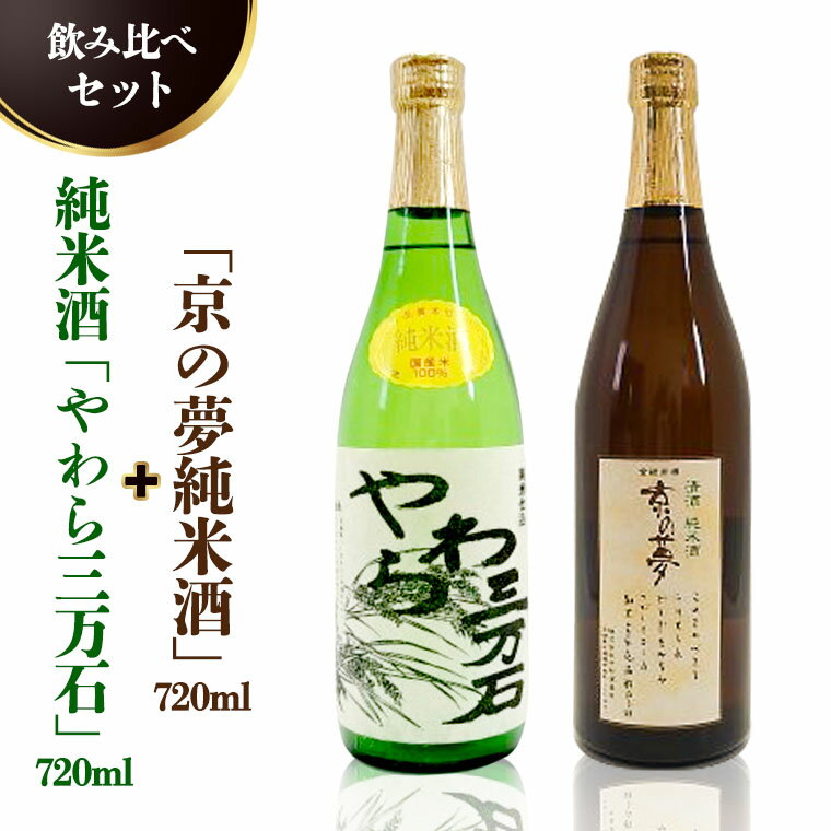 【ふるさと納税】純米酒「やわら三万石」720ml＆「京の夢純米酒」720ml　飲み比べセット