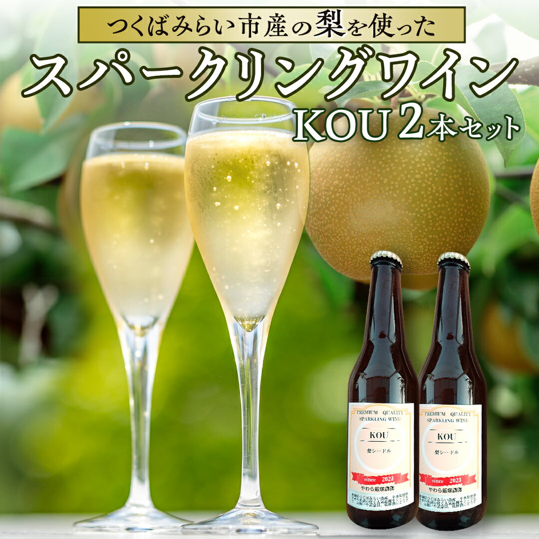 つくばみらい市産の 梨 を使った スパークリングワイン 「 KOU 」 2本 入 ワイン シードル お酒 酒 果実酒 フルーツ 果物 なし