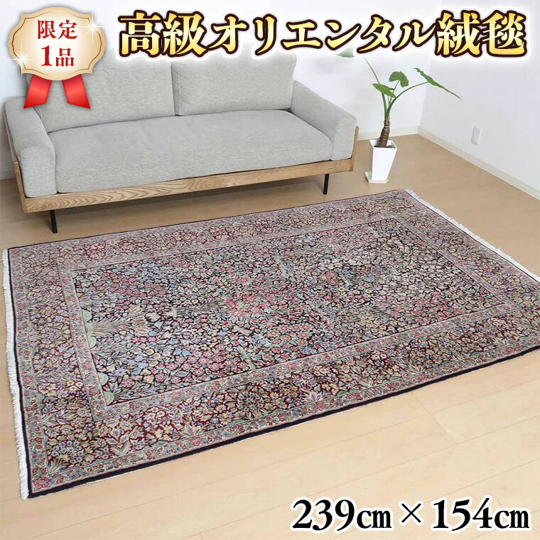 [限定1品] ペルシャ絨毯 ウール 手織り ラグマット カーペット/ 高級 リビングサイズ 239×154cm 高品質 じゅうたん ラグ (FL-22004) 繊細 花柄 細かい ダイニング 寝室 書斎 和室 床暖房 ホットカーペット対応 じゅうたん ラグ ハンドメイド