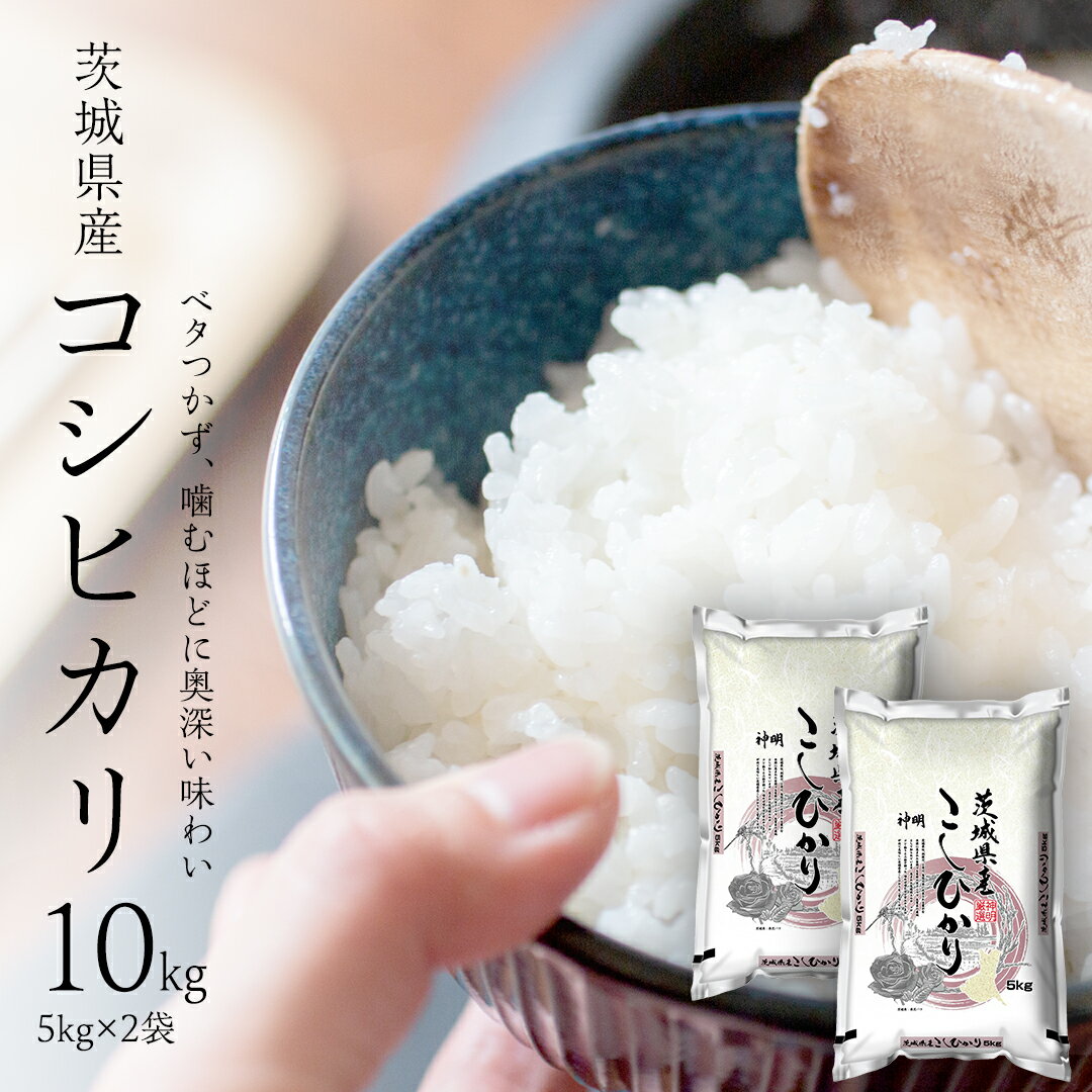 【ふるさと納税】 令和5年産 茨城 こしひかり 10kg（5kg×2本） 精米 茨城県 国産 お米 米 コメ 白米 ライス ご飯 おいしい コシヒカリ ごはん 新生活 プレゼント 新生活応援 必要なもの 便利 おすすめ 消耗品 一人暮らし 二人暮らし 必要のサムネイル