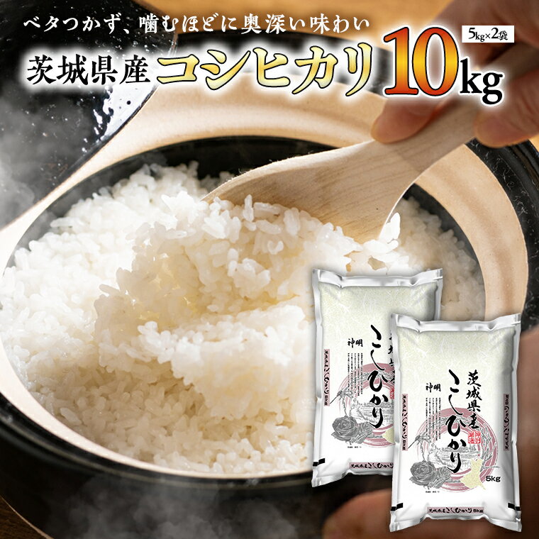 【ふるさと納税】 令和5年産 茨城 こしひかり 10kg（5kg×2本） 国産 お米 米 コメ 白米 ライス ご飯 ...