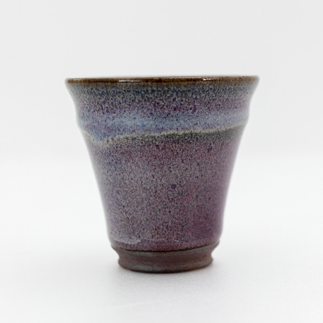 【ふるさと納税】【 燿彩窯変紫焔釉 】 ぐい呑み （ 小野寺裕司 作 ） 径約6.1cm×高さ約6.0cm コーヒーカップ 湯飲み 焼酎杯 冷酒杯 線刻酒杯 酒杯 夫婦湯飲み 陶器 陶芸