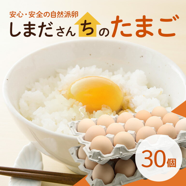 【ふるさと納税】しまださんちのたまご 30個 (27個+割れ補償3個) 鶏卵 卵 たまご タマゴ 玉子 こだわり 安心 安全 無着色 非遺伝子組換 健康 美容 ご飯 ごはん 68-A