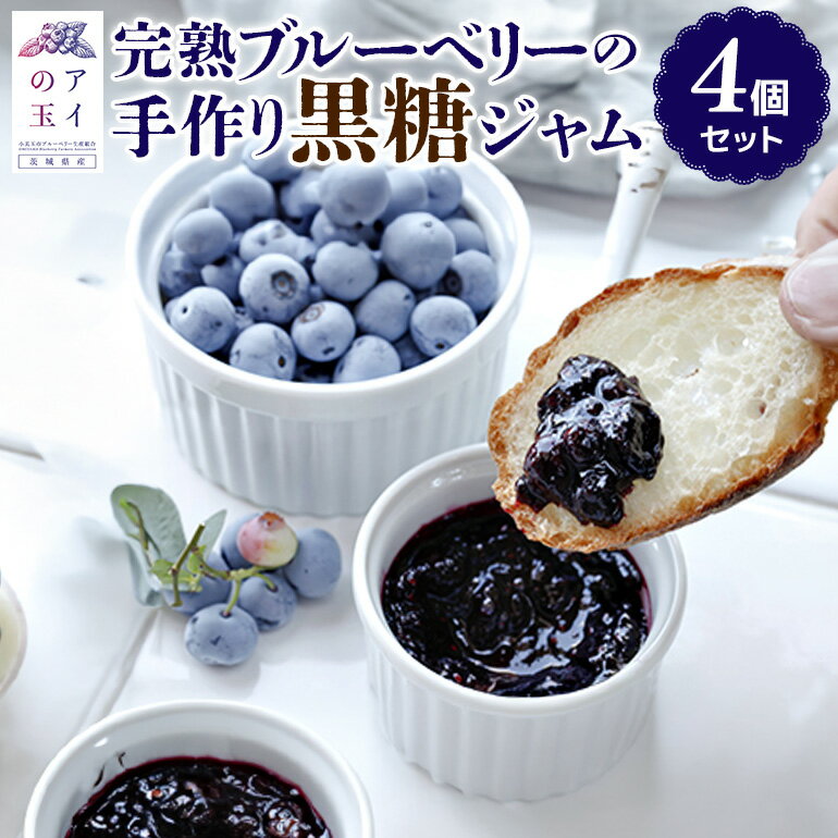 【ふるさと納税】【アイの玉】完熟ブルーベリーの手作り黒糖ジャム(4個セット) ジャム ブルーベリー フルーツ 果物 くだもの 手作り 黒糖 73-C