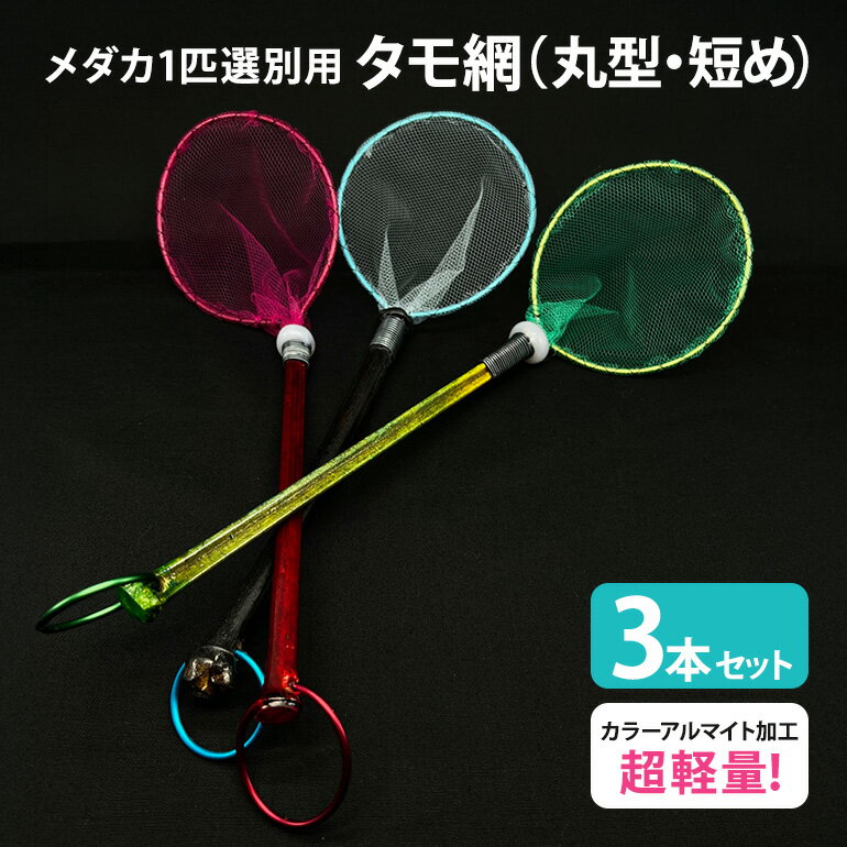 【ふるさと納税】メダカ1匹選別用 タモ網(丸型・短め) 3本セット 83-G